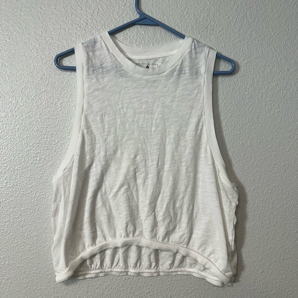 FB Free People Movement White Sleeveless Muscle Tank Top Sz S